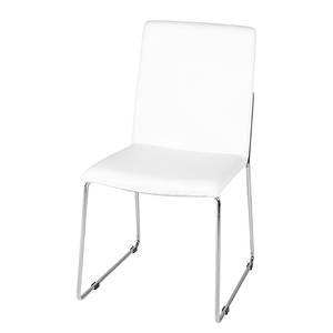 Chaises capitonnées Kacy (lot de 4) Cuir synthétique blanc