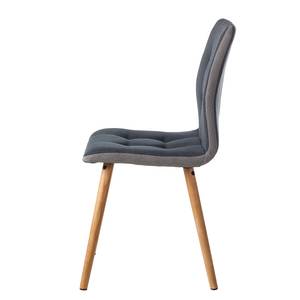 Gestoffeerde stoel Troon I vilt/massief eikenhout - Donkergrijs/lichtgrijs - 2-delige set