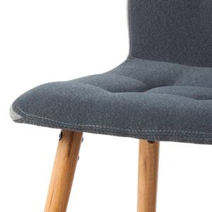 Gestoffeerde stoel Troon I vilt/massief eikenhout - Donkergrijs/lichtgrijs - 2-delige set