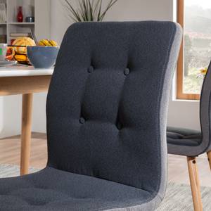 Chaise capitonnée Troon I Feutre / Chêne massif - Gris foncé / Gris clair - Lot de 2