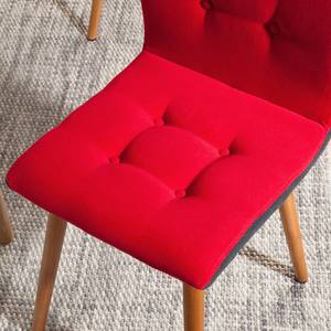 Chaises capitonnées Kaja I (lot de 2) Rouge