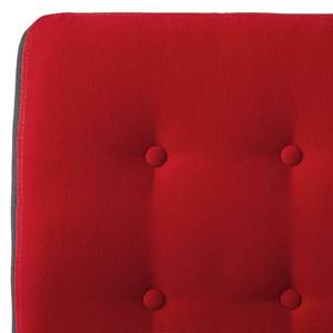 Chaise capitonnée Troon I Feutre / Chêne massif - Gris foncé / Rouge - Lot de 2