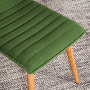 Gestoffeerde stoel Kean I geweven stof/massief eikenhout - Groen - 2-delige set