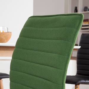 Chaise capitonnée Kean I Tissu / Chêne massif - Vert - Lot de 2