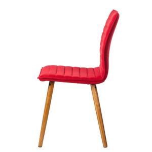 Chaises capitonnées Kean (lot de 2) Feutrage marron foncé - Rouge