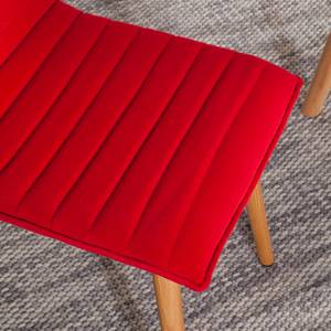 Gestoffeerde stoel Kean I geweven stof/massief eikenhout - Rood - 2-delige set