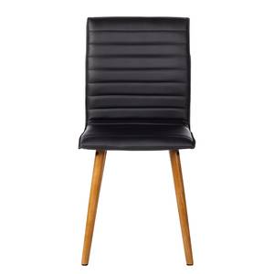 Gestoffeerde stoelen Kean I 2-delige set- - kunstleer/massief eikenhout - zwart/eikenhout