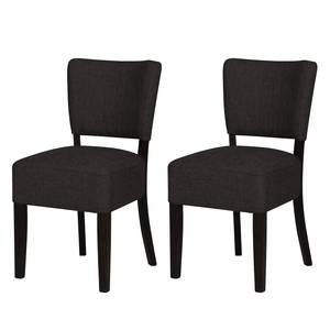 Gestoffeerde stoelen Lana geweven stof - Stof Suria: Antraciet