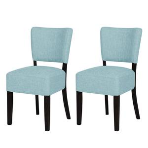 Gestoffeerde stoelen Lana geweven stof - Stof Suria: Lichtblauw