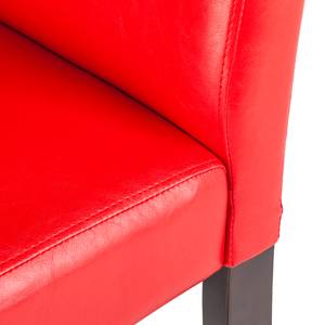 Chaises capitonnées Laurel (lot de 2) Imitation cuir - Rouge feu