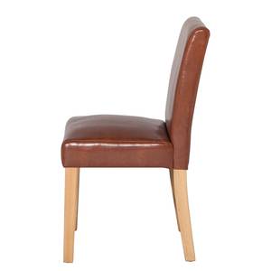 Chaises capitonnées Laurel (lot de 2) Cuir régénéré - Cognac