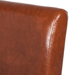 Chaises capitonnées Laurel (lot de 2) Cuir régénéré - Cognac