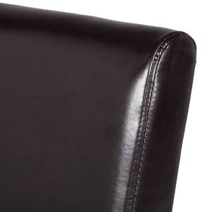 Chaises capitonnées Laurel (lot de 2) Cuir régénéré - Marron foncé