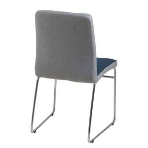 Gestoffeerde stoelen Lenaros geweven stof/chroom - Donkerblauw