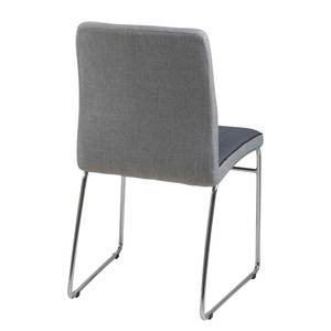Gestoffeerde stoelen Lenaros geweven stof/chroom - Donkergrijs