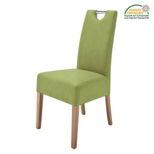 Gestoffeerde stoelen Paki kunstleer - Kiwigroen/eikenhoutkleurig