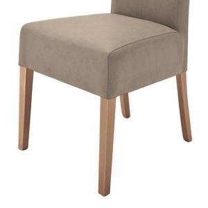 Gestoffeerde stoelen Paki kunstleer - Taupe/eikenhout
