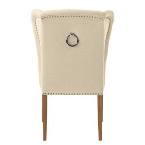 Gestoffeerde stoel Lerona geweven stof/massief beukenhout - Beige