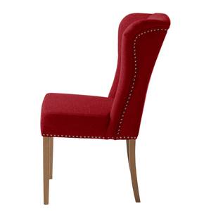 Gestoffeerde stoel Lerona geweven stof/massief beukenhout - Rood