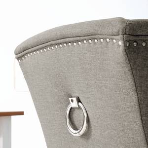 Gestoffeerde stoel Lerona geweven stof/massief beukenhout - Zandgrijs