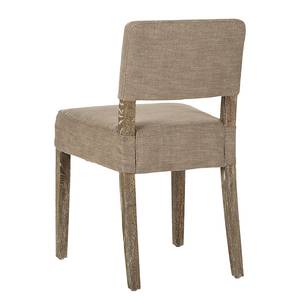 Gestoffeerde stoelen Nora (2-delige set) - massief eikenhout/geweven stof beige