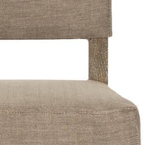 Gestoffeerde stoelen Nora (2-delige set) - massief eikenhout/geweven stof beige