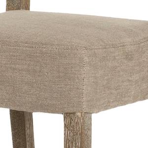 Gestoffeerde stoelen Nora (2-delige set) - massief eikenhout/geweven stof beige
