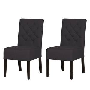 Chaises rembourrées Lilou (lot de 2) Tissu - Tissu Suria : Anthracite