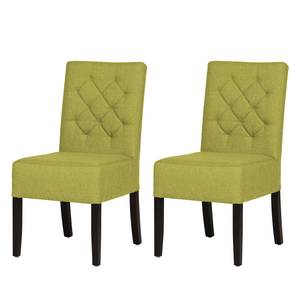 Chaises rembourrées Lilou (lot de 2) Tissu - Tissu Suria : Vert clair