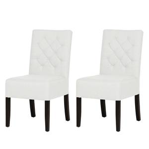 Chaises rembourrées Lilou (lot de 2) Tissu - Tissu Suria : Blanc