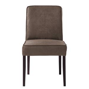 Gestoffeerde stoel Lindside geweven stof/massief beukenhout - Nougatkleurig