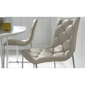 Stoelen Lisieux (4-delige set) kunstleer - Beige/roestvrij staal