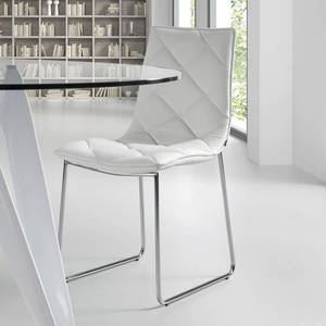 Stoelen Lisieux (4-delige set) kunstleer - Wit/roestvrij staal