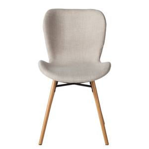 Gestoffeerde stoel Livaras geweven stof/massief beukenhout - 2-delige set