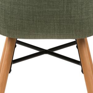 Gestoffeerde stoel Livaras geweven stof/massief beukenhout - Set van 2