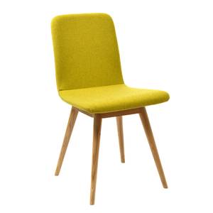 Chaises rembourrées Loca (lot de 2) Chêne massif - Tissu Muya : Jaune