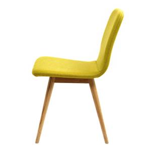 Chaises rembourrées Loca (lot de 2) Chêne massif - Tissu Muya : Jaune