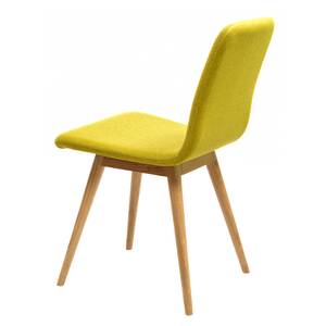 Chaises rembourrées Loca (lot de 2) Chêne massif - Tissu Muya : Jaune