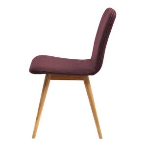 Gestoffeerde stoelen Loca massief eikenhout - Stof Muya: Aubergine