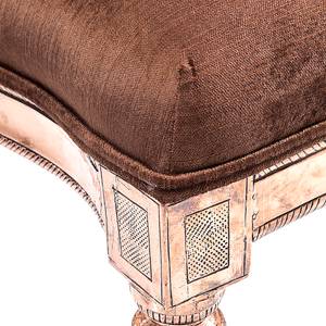 Gestoffeerde stoel Louis Brown Copper fluweel/bruin massief mangohout/koperkleurig