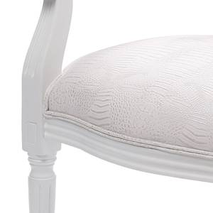Chaise rembourré Louis White Crocodile Camphrier massif / Imitation cuir - 1 chaise - Avec accoudoirs