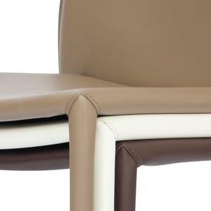 Chaises Lucy (lot de 2) Imitation cuir - Marron foncé