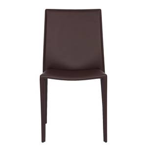 Chaises Lucy (lot de 2) Imitation cuir - Marron foncé