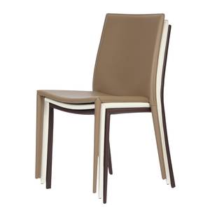 Chaises Lucy (lot de 2) Imitation cuir - Marron foncé