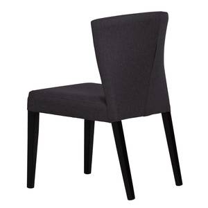 Chaises rembourrées Lydia (lot de 2) Tissu / Hêtre massif - Tissu Suria : Anthracite