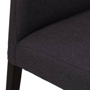 Chaises rembourrées Lydia (lot de 2) Tissu / Hêtre massif - Tissu Suria : Anthracite