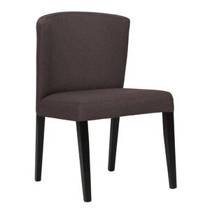 Chaises rembourrées Lydia (lot de 2) Tissu / Hêtre massif - Tissu Suria : Marron foncé