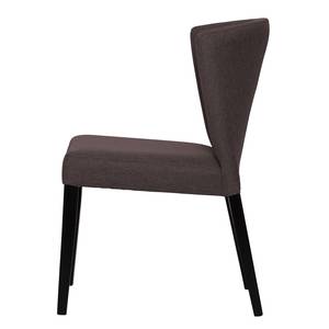 Chaises rembourrées Lydia (lot de 2) Tissu / Hêtre massif - Tissu Suria : Marron foncé