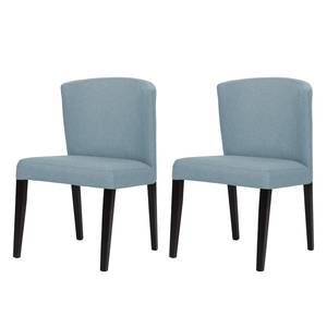 Chaises rembourrées Lydia (lot de 2) Tissu / Hêtre massif - Tissu Suria : Bleu clair