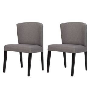 Chaises rembourrées Lydia (lot de 2) Tissu / Hêtre massif - Tissu Suria : Gris clair